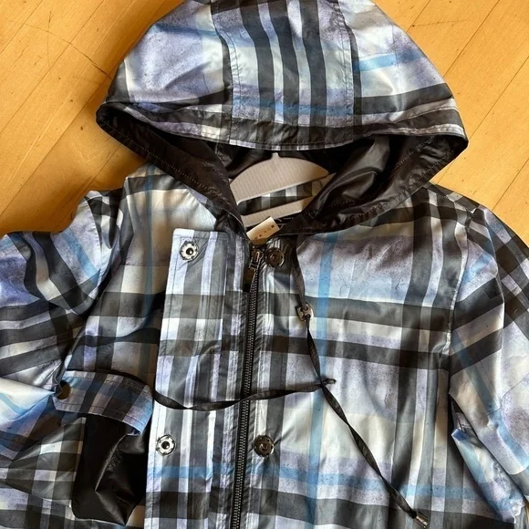 ANGEL brand blue plaid rain/wind jacket, S CB 2184 - Picture 6 of 8